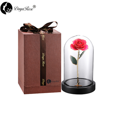Wholesale Processing Customized Diana Pink Gold Rose （The Glass Cover）