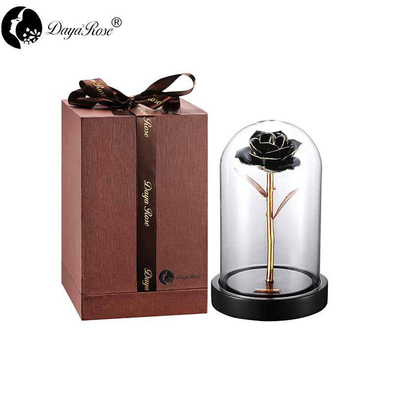Daiya Black Rose 24K Gold /gold Leaf+The Glass Cover