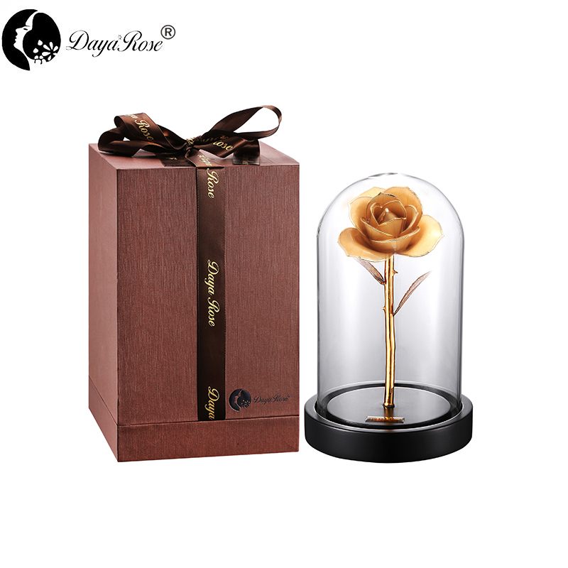 Daiya Original White Rose 24K Gold /gold Leaf+The Glass Cover