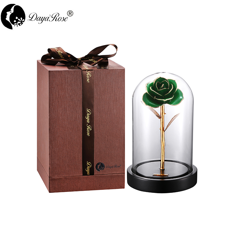 Daiya Dark Green Rose 24K Gold /gold Leaf+The Glass Cover