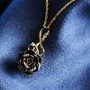 Note Black Rose Necklace (fresh Rose)