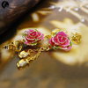 Single Diamond Gold Rose Earring (fresh Rose)