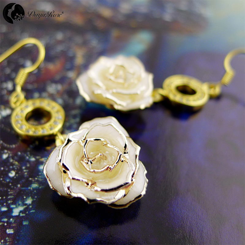 O Shape Gold Rose Earrings (fresh Rose)
