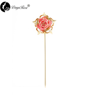 Exquisite Gold Rose Hairpin (natural Flowers)