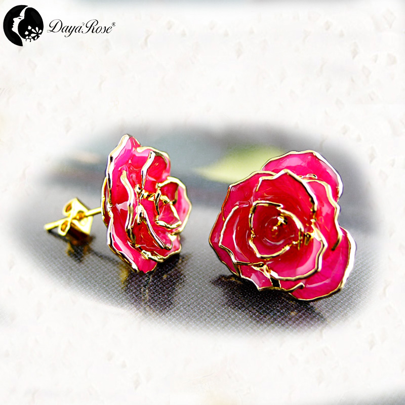 Bohemian Gold Rose Earrings (fresh Rose)