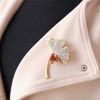 Ginkgo Gold Rose Rainbow Brooch (natural Flowers)