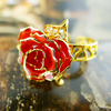 Five-leaf Gold Rose Ring (natural Flowers)